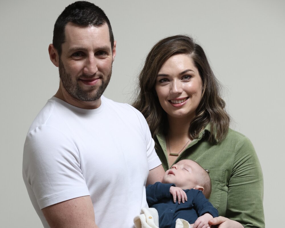 Simon, baby Alfie and Ashley