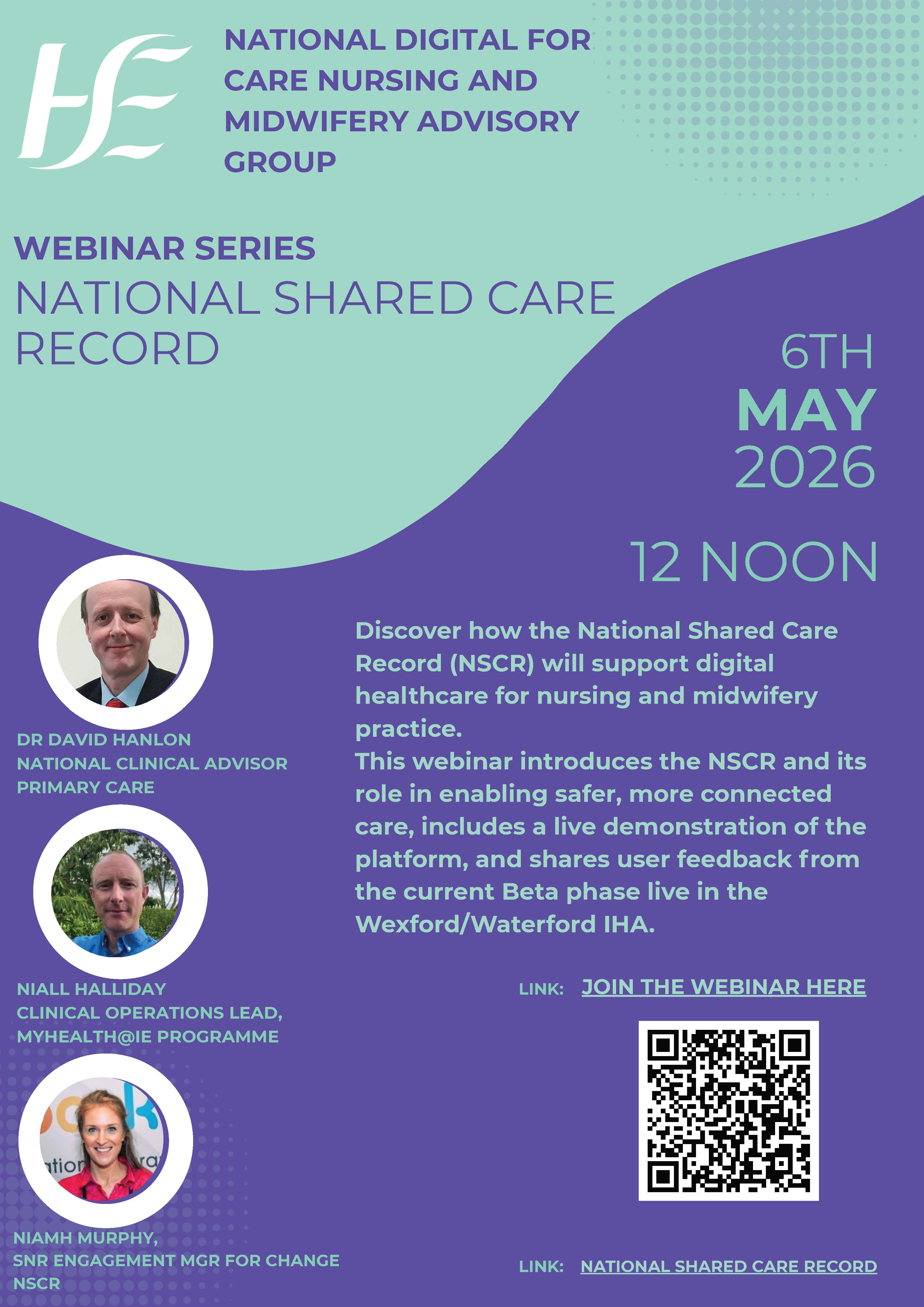 Webinar to Highlight the National Shared Care Record for Nursing and Midwifery Practice